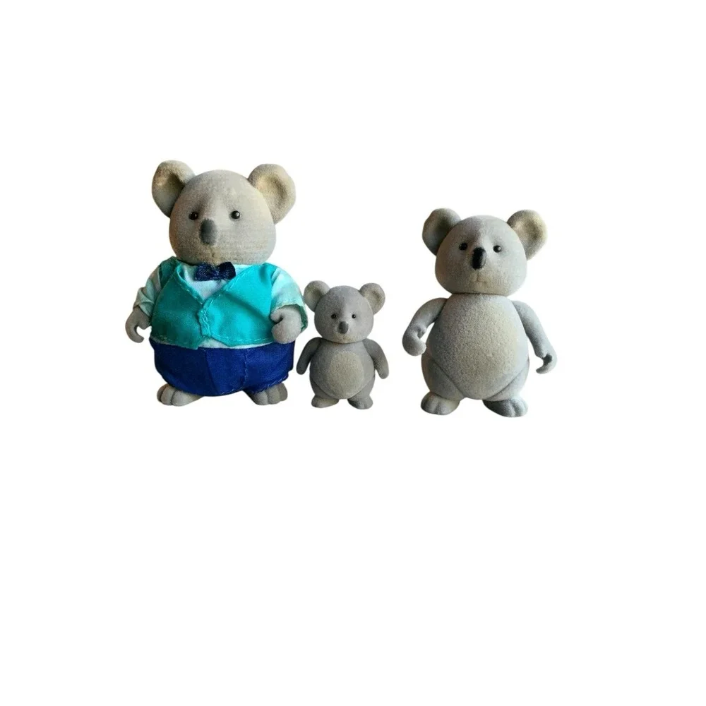 Li'l Woodzeez Koala Bear Family Figures Flocked Animal Honeysuckle Hollow Lot